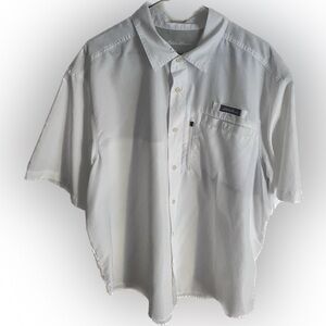 Eddie Bauer Vented Shirt Men’s 2XL White Button Up Casual Outdoor Fish